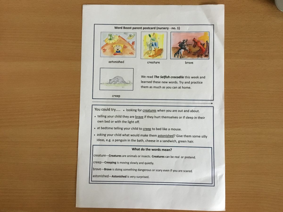 Word Boost Worksheet Word Boost week 1 – Knightsridge Early Years Centre