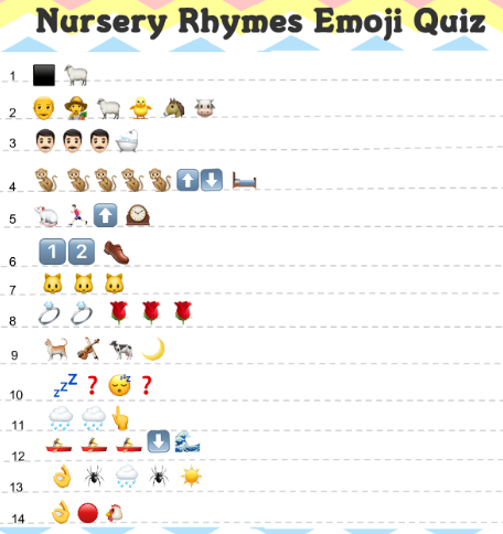 nursery rhyme emoji quiz harrysmuir primary school