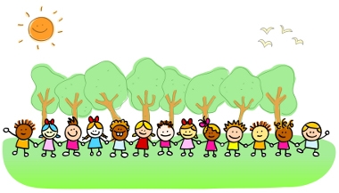 happy-children-holding-hands-playing-outside-spring-summer-nature-cartoon  (1) | St. Joseph's Primary Linlithgow School Blog