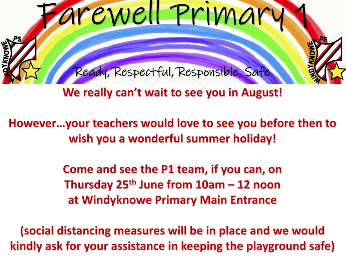 2019-2020 Class Farewell Invitations | Windyknowe Primary School